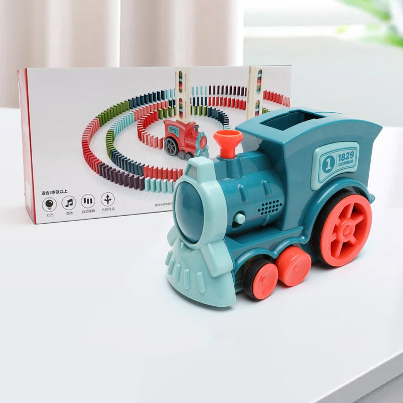 Kids' Domino Train Toy Game with Automatic Release Battery Operated Electric Building Block Locomotive - Image 17