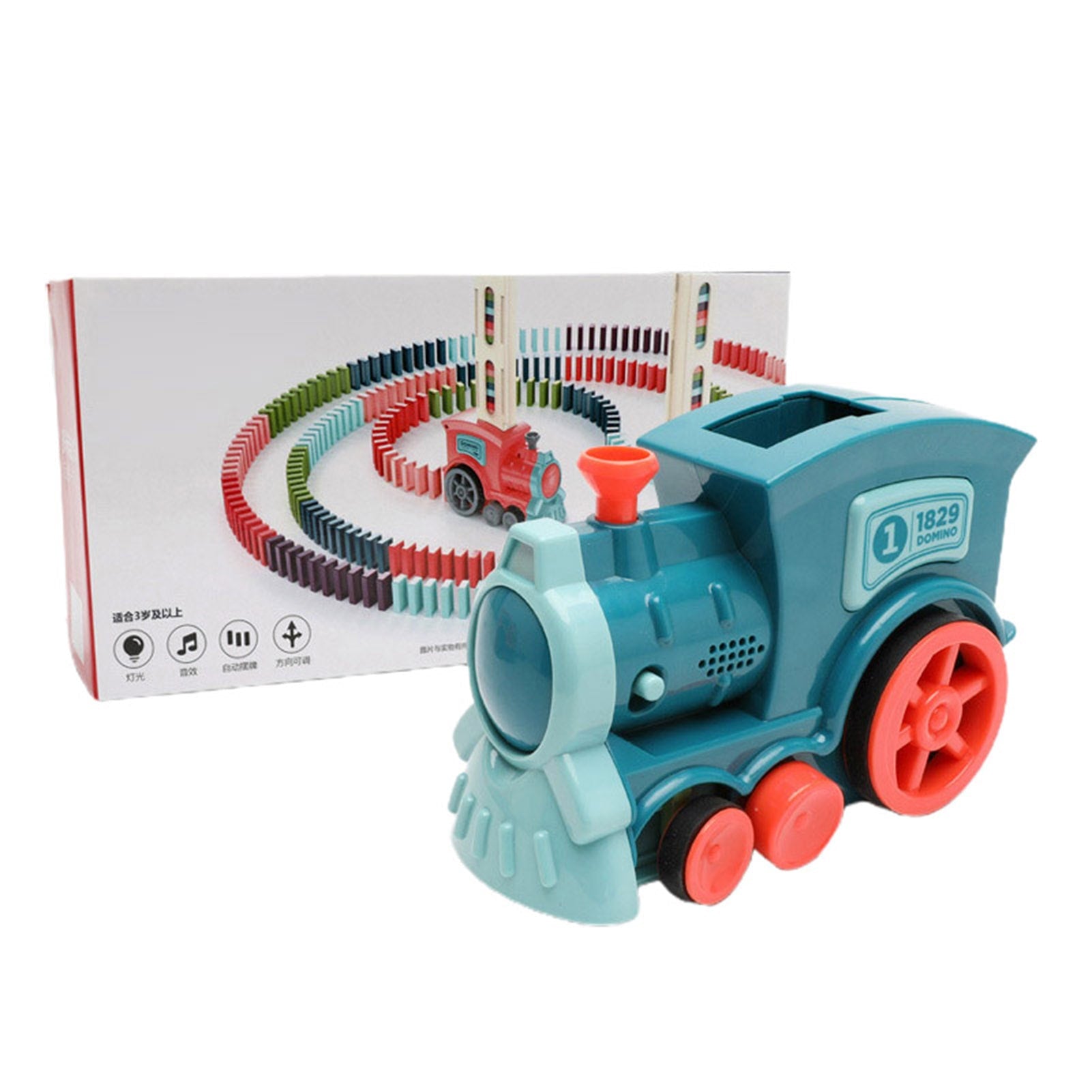 Kids' Domino Train Toy Game with Automatic Release Battery Operated Electric Building Block Locomotive - Image 20