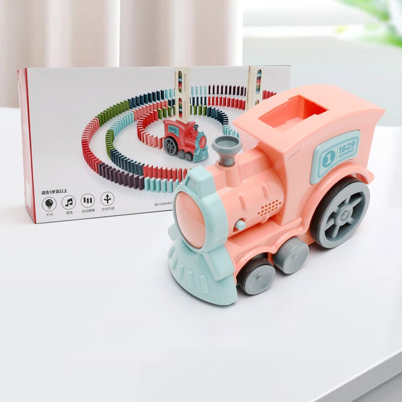 Kids' Domino Train Toy Game with Automatic Release Battery Operated Electric Building Block Locomotive - Image 8