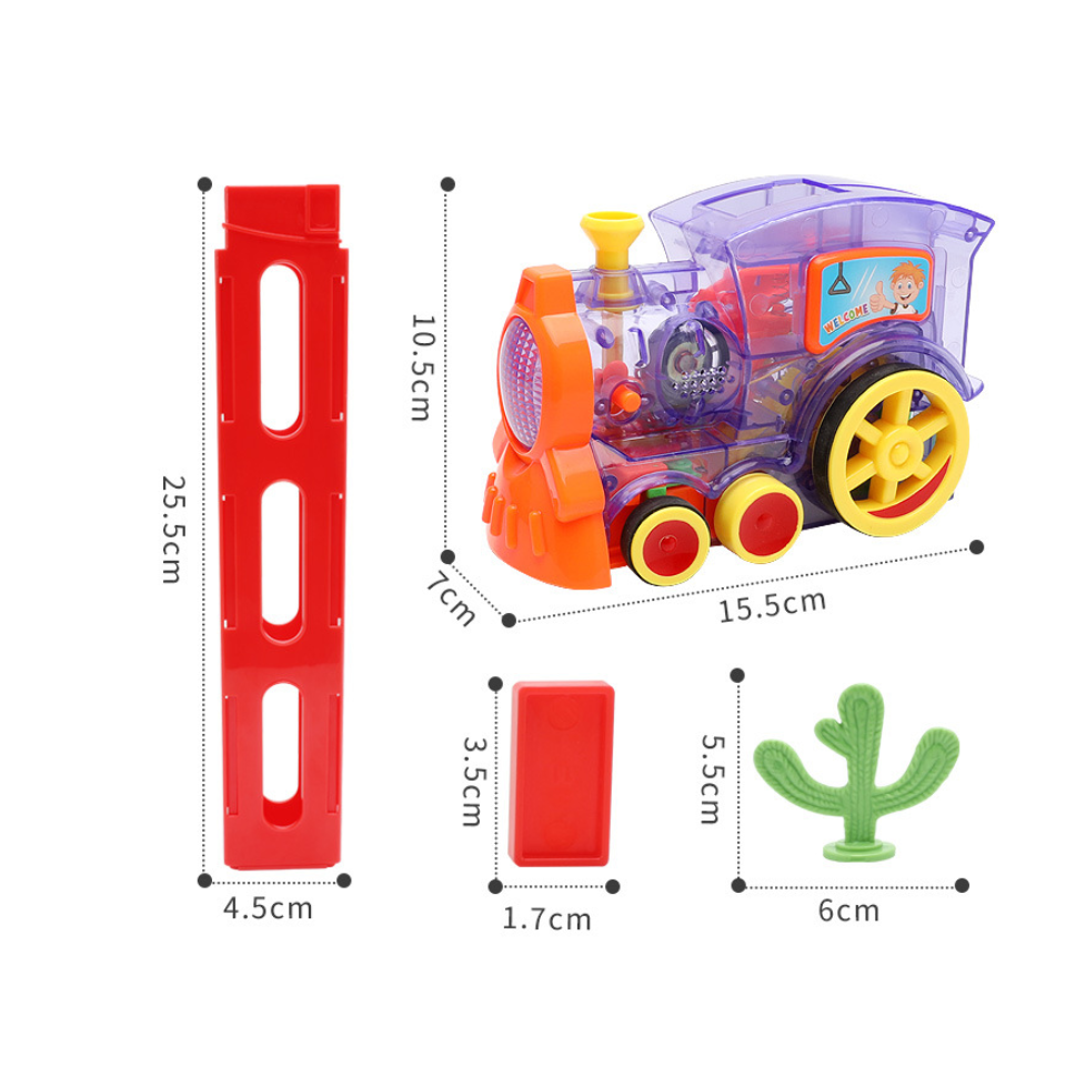 Kids' Domino Train Toy Game with Automatic Release Battery Operated Electric Building Block Locomotive - Image 9