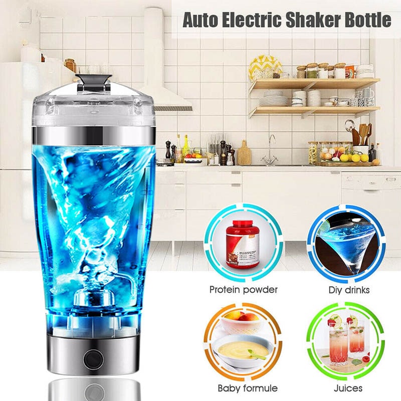 Kids' Electric Protein Powder Shake Shaker Bottle with Vortex Mixer and USB Charging Ice - Image 10