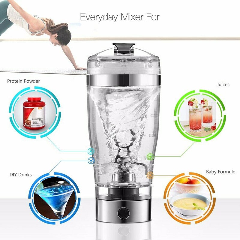 Kids' Electric Protein Powder Shake Shaker Bottle with Vortex Mixer and USB Charging Ice - Image 5