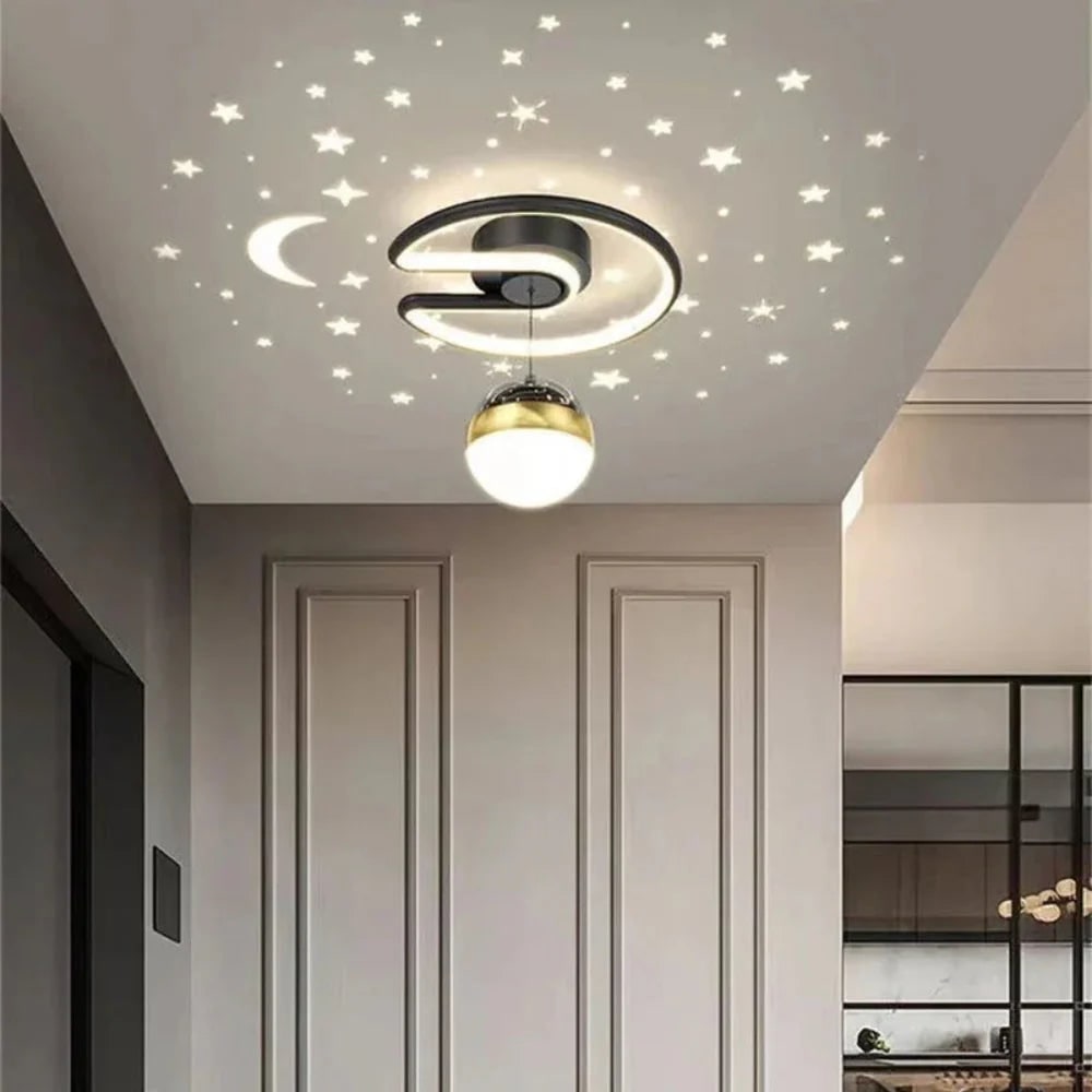 Kids' Flush Mount Starry Ceiling Light Fixture with LED Projection and Dimmable Warm White for Bedroom - Image 6