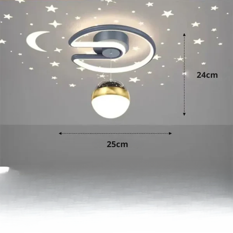 Kids' Flush Mount Starry Ceiling Light Fixture with LED Projection and Dimmable Warm White for Bedroom - Image 8