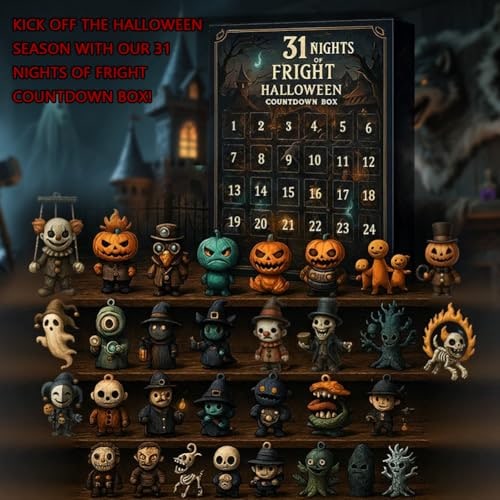 Kids' Halloween Advent Calendar Countdown with 31 Miniature Spooky Figurines - Image 2