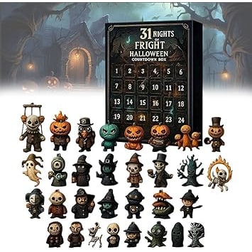 Kids' Halloween Advent Calendar Countdown with 31 Miniature Spooky Figurines - Image 4
