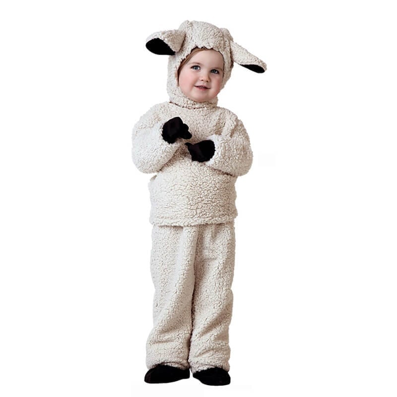 Kids' Halloween Animal Costume Dinosaur Vampire with Plush Hood and Hoof Mittens for Children - Image 3