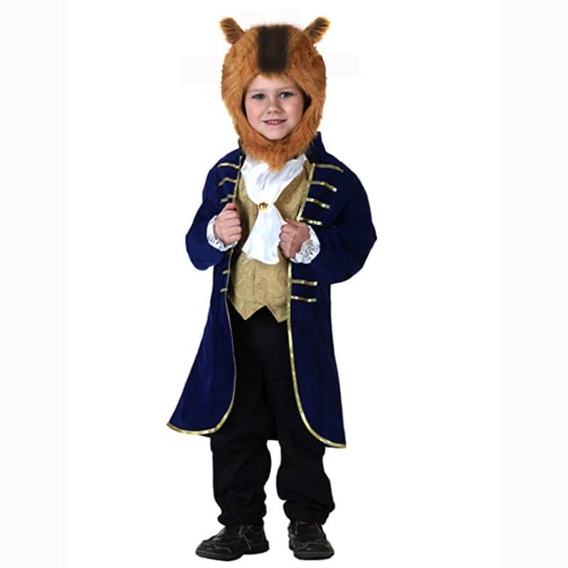 Kids' Halloween Animal Costume Dinosaur Vampire with Plush Hood and Hoof Mittens for Children - Image 6