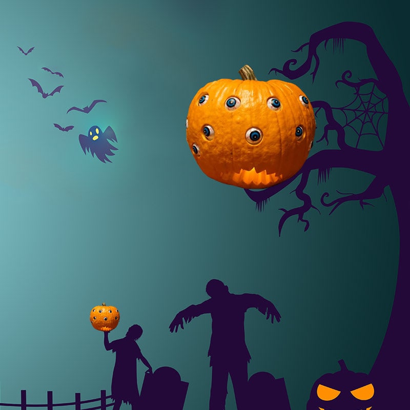 Kids' Halloween Animated Pumpkin Decorations with Moving Eyeballs for Scary Party Prop - Image 7