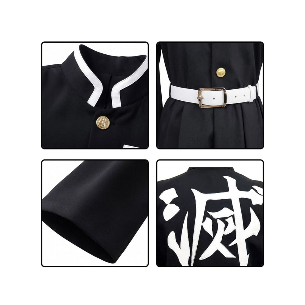 Kids' Halloween Anime Cosplay Costume Outfit with High Collar Jacket and Wide Leg Pants - Image 6
