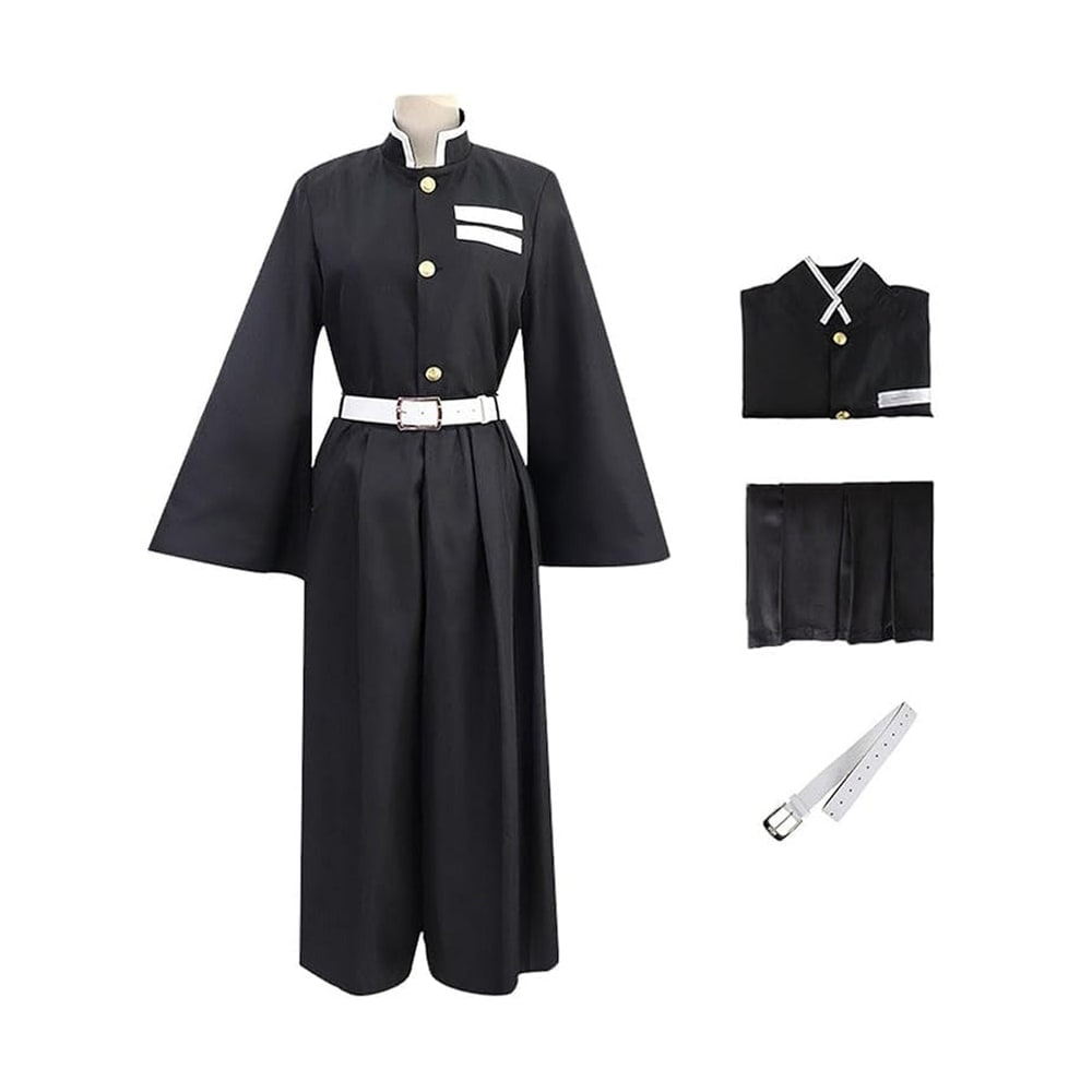 Kids' Halloween Anime Cosplay Costume Outfit with High Collar Jacket and Wide Leg Pants - Image 7