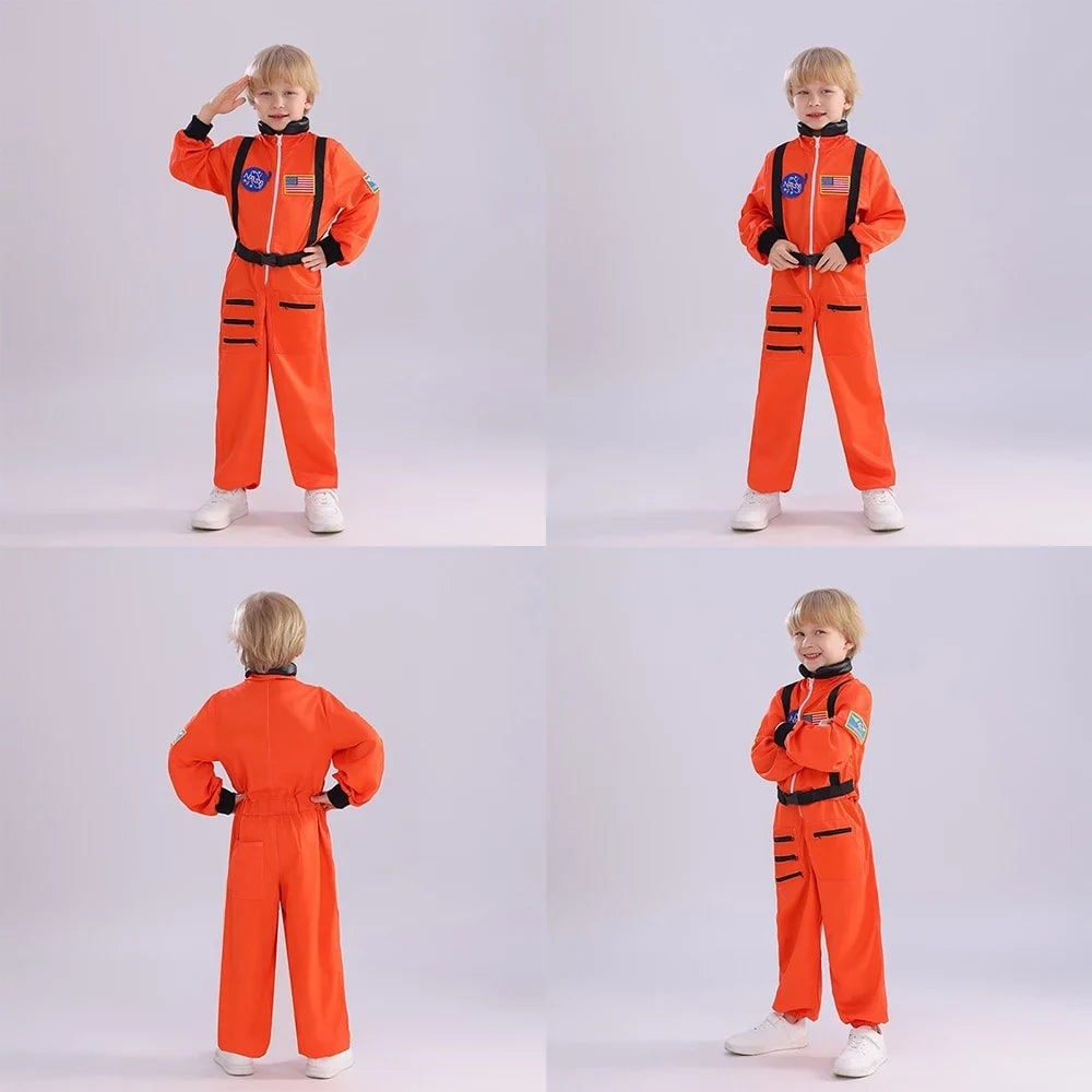 Kids' Halloween Astronaut Costume Jumpsuit Suit Space Patches Toddler - Image 4