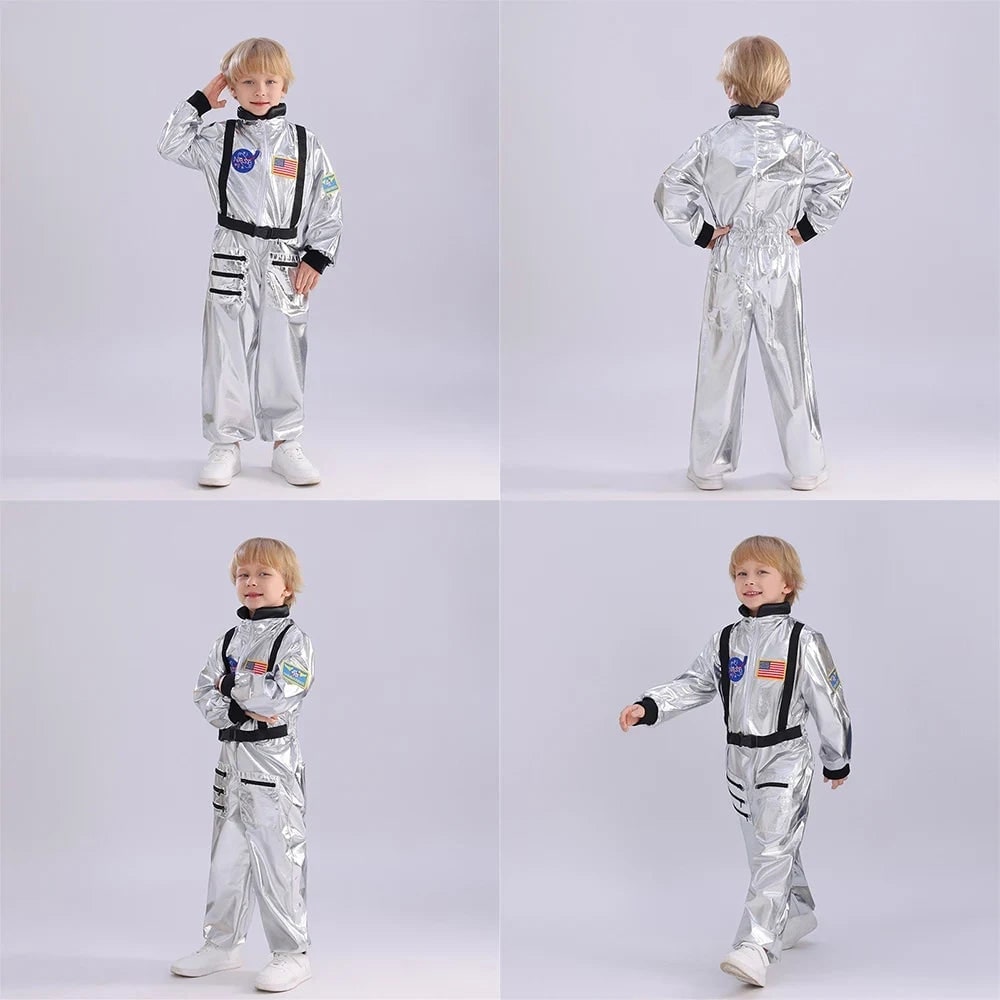 Kids' Halloween Astronaut Costume Jumpsuit Suit Space Patches Toddler - Image 6