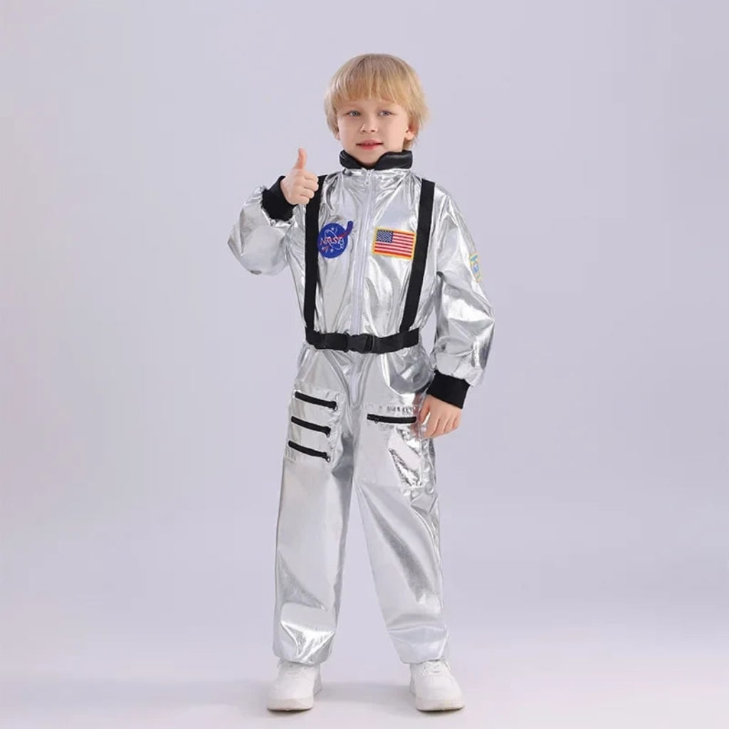 Kids' Halloween Astronaut Space Suit Costume for Jumpsuit Patches and Harness Straps - Image 2