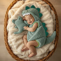 Kids' Halloween Baby T Rex Dinosaur Costume Hooded Romper for Infant and Toddler - Image 1