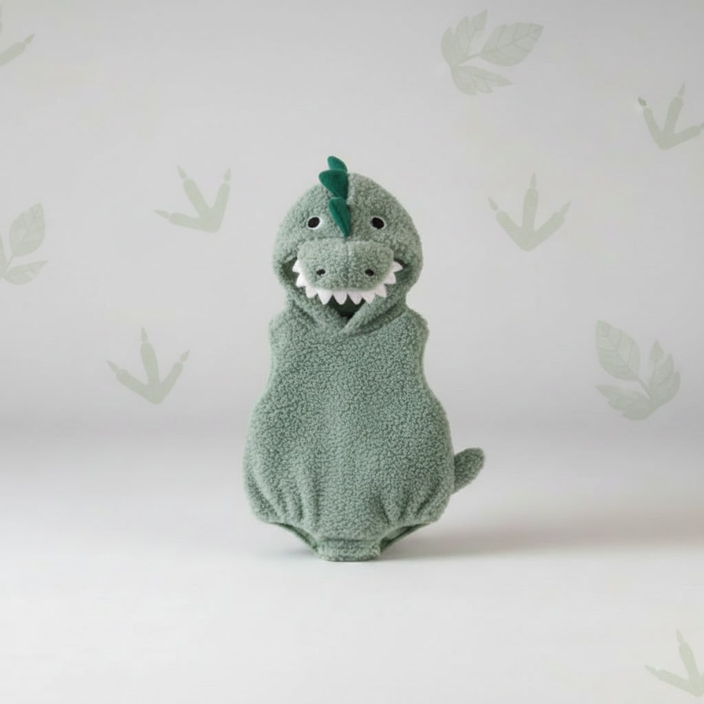 Kids' Halloween Baby T Rex Dinosaur Costume Hooded Romper for Infant and Toddler - Image 4