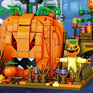 Kids' Halloween Building Blocks and Toy Construction Set with Spooky Cabin for Wooden Play - Image 3