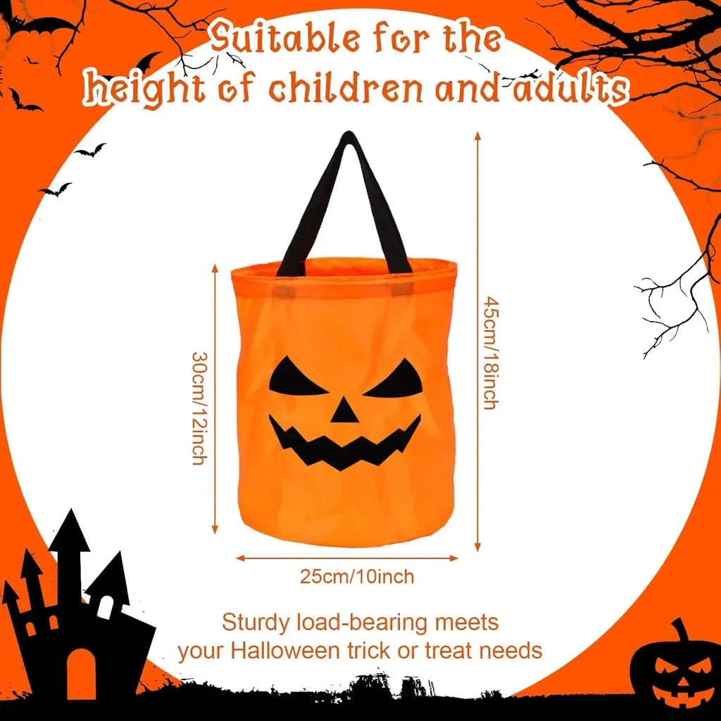 Kids' Halloween Candy Bucket Pumpkin with LED Lights and Jack-O-Lantern Design for Trick or Treat - Image 6