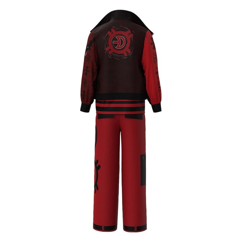Kids' Halloween Cosplay Costume Set with Striped Shirt and Zip Jacket - Image 6