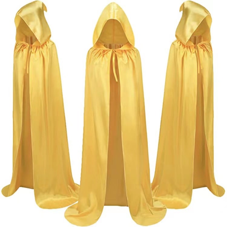 Kids''' Halloween Costume Cape with Hooded Reversible Satin Design and Ribbon Tie for Witch Party Dress-Up - Image 2