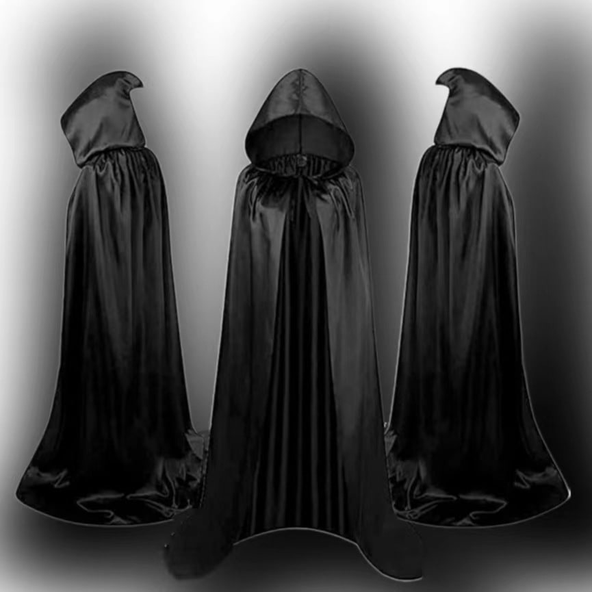 Kids''' Halloween Costume Cape with Hooded Reversible Satin Design and Ribbon Tie for Witch Party Dress-Up - Image 4