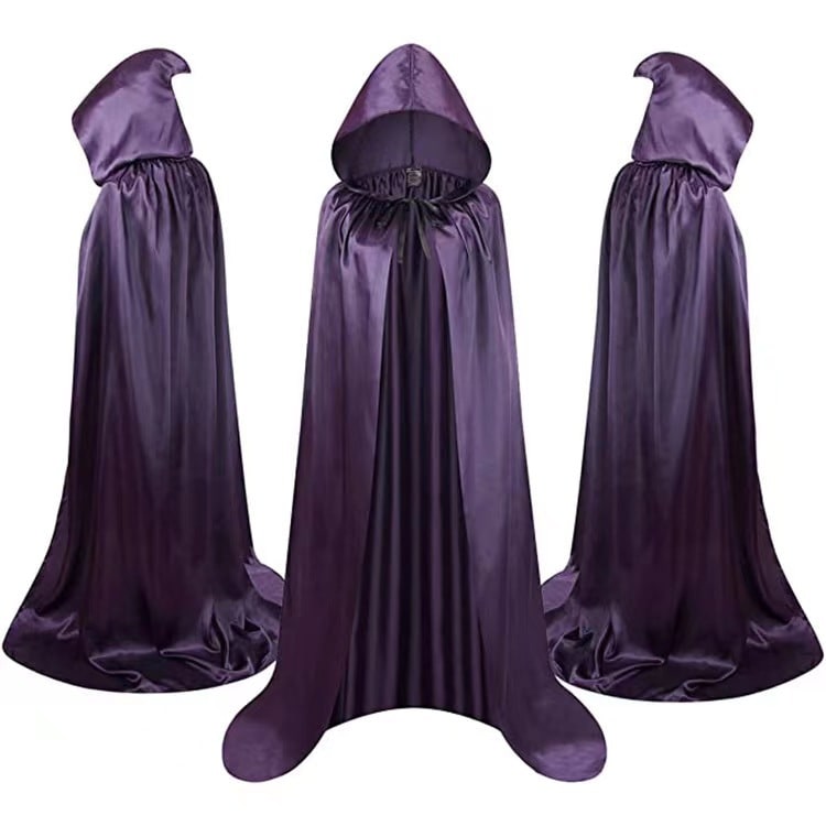 Kids''' Halloween Costume Cape with Hooded Reversible Satin Design and Ribbon Tie for Witch Party Dress-Up - Image 5