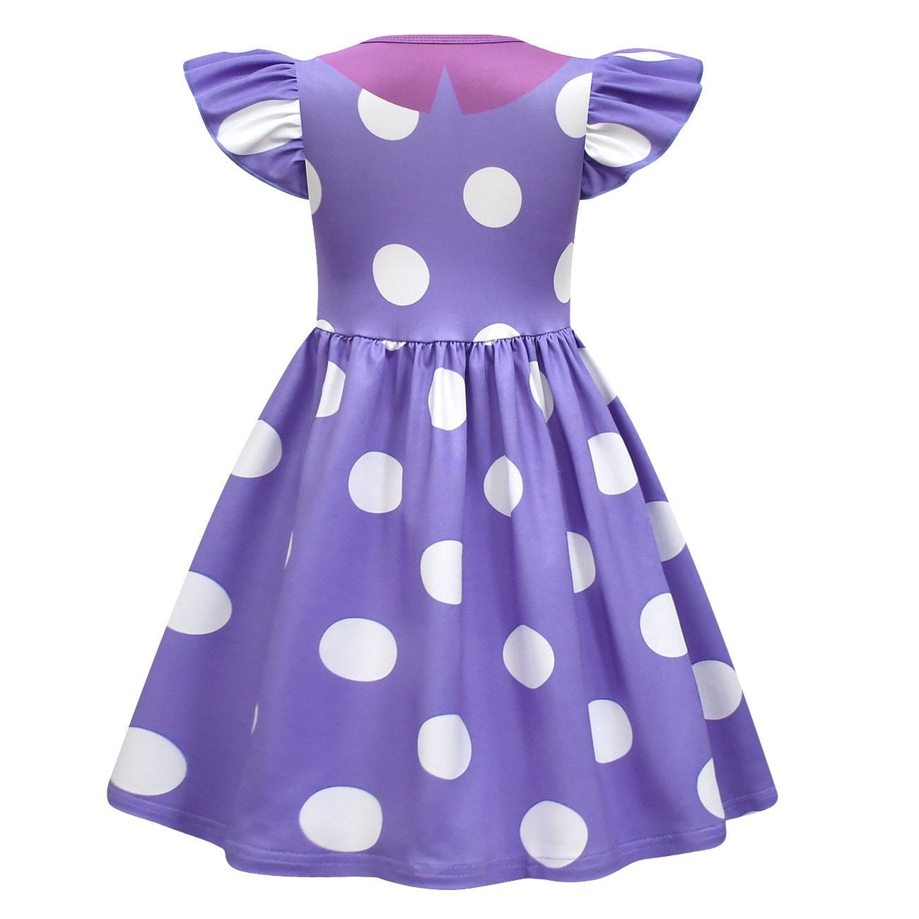 Kids' Halloween Costume with Polka Dot Pattern Ruffled Sleeves for Party Cosplay Dress - Image 4