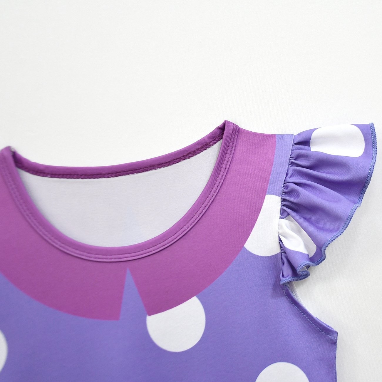 Kids' Halloween Costume with Polka Dot Pattern Ruffled Sleeves for Party Cosplay Dress - Image 5