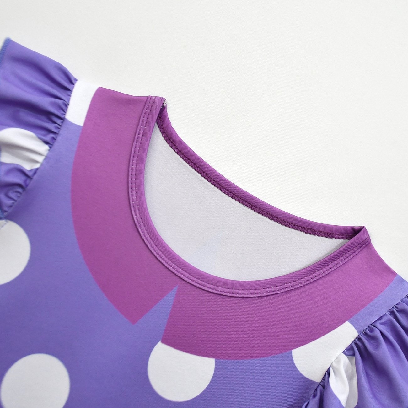 Kids' Halloween Costume with Polka Dot Pattern Ruffled Sleeves for Party Cosplay Dress - Image 6