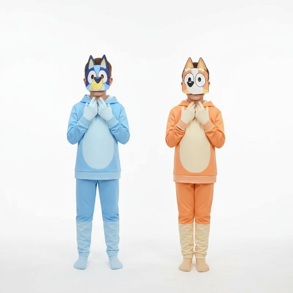 Kids' Halloween Dog Costume with Hoodie Mask Gloves and Tail Sonic Character Dress-Up Set - Image 10