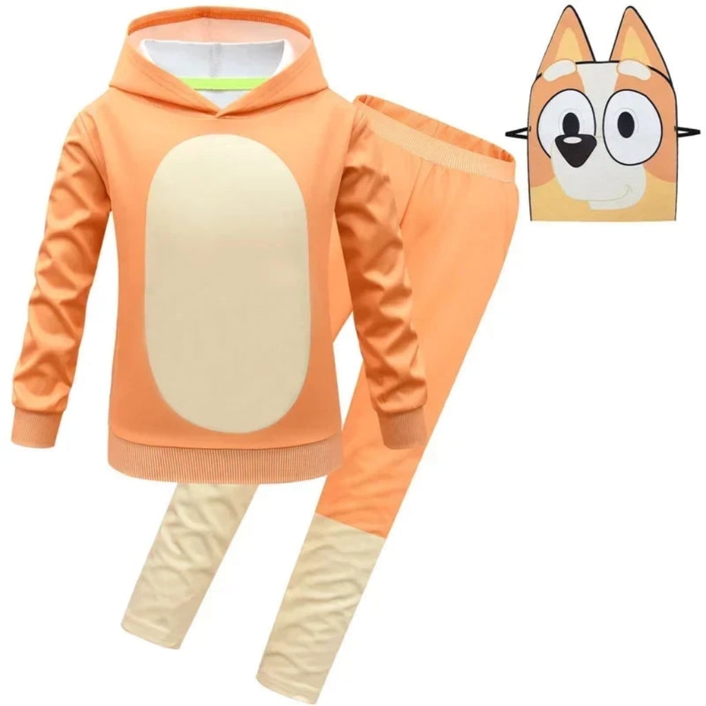 Kids' Halloween Dog Costume with Hoodie Mask Gloves and Tail Sonic Character Dress-Up Set - Image 8