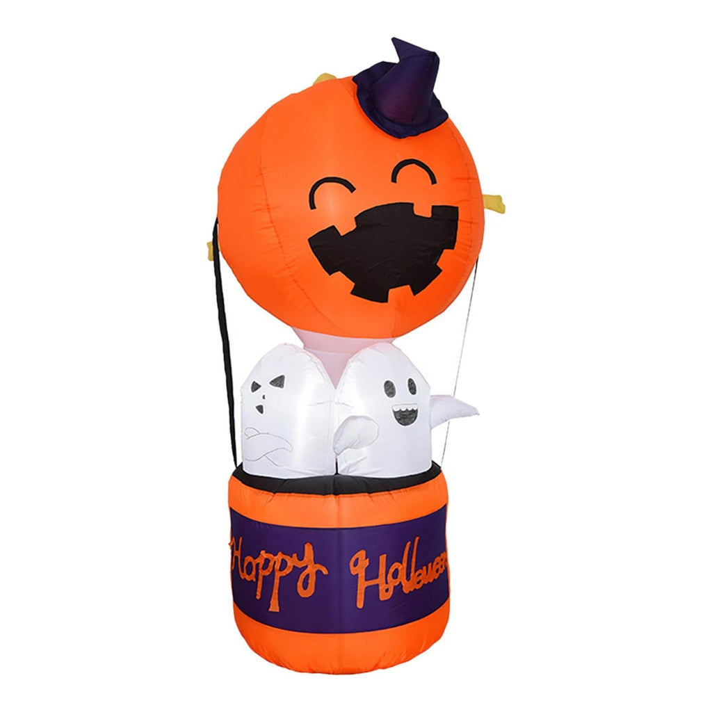 Kids' Halloween Inflatable Pumpkin Hot Air Balloon Decoration with LED Lights for Outdoor Yard Display - Image 5