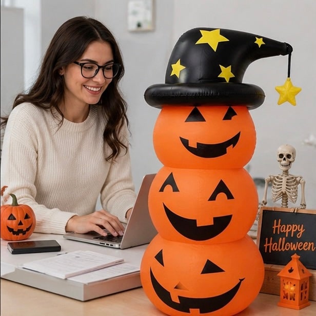 Kids' Halloween Inflatable Yard Decorations Blow Up with Water-Weighted Base for Outdoor Party - Image 10