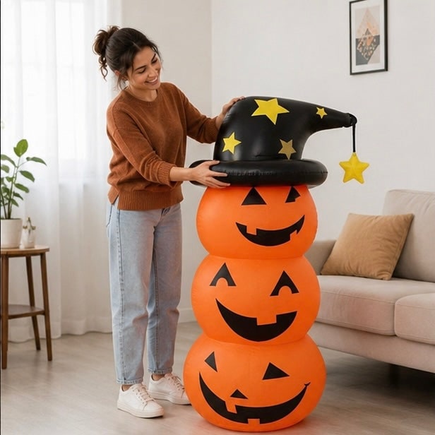 Kids' Halloween Inflatable Yard Decorations Blow Up with Water-Weighted Base for Outdoor Party - Image 13