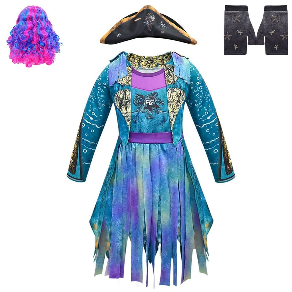 Kids' Halloween Pirate Costume Outfit with Tricorn Hat Skull Print and Accessories for Up Party - Image 1