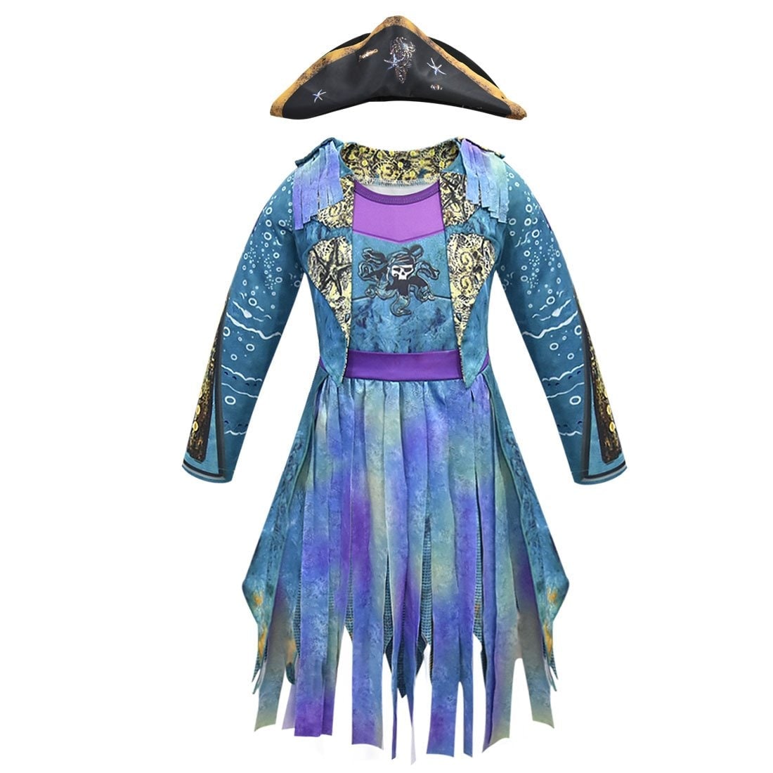 Kids' Halloween Pirate Costume Outfit with Tricorn Hat Skull Print and Accessories for Up Party - Image 4