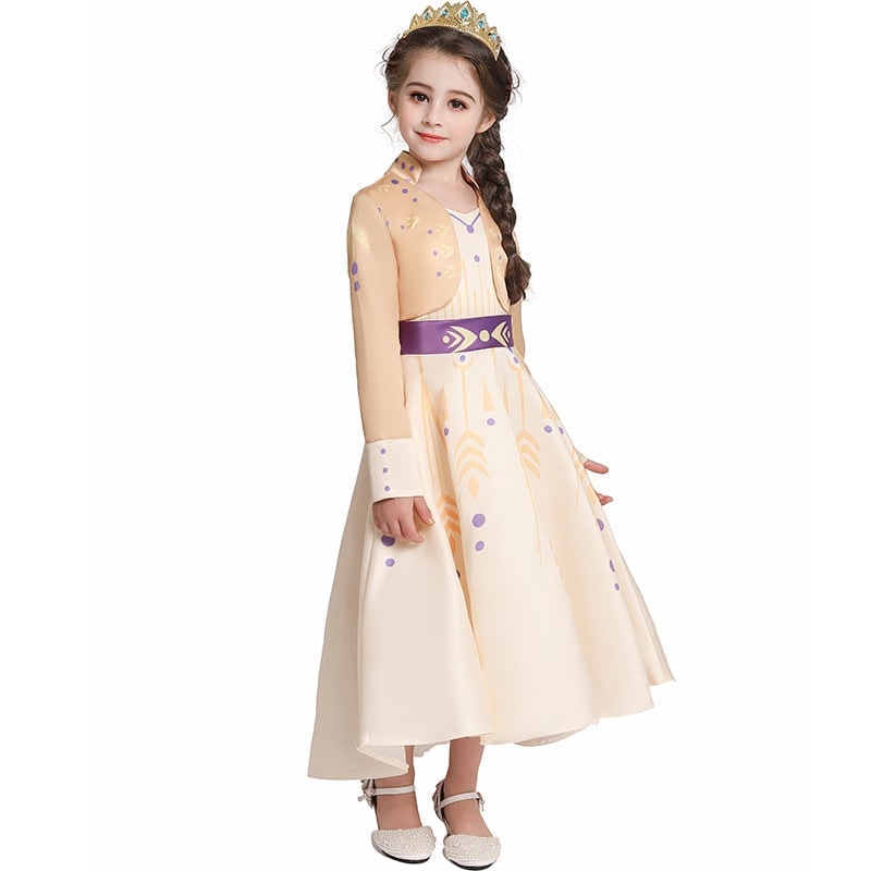 Kids' Halloween Princess Costume Dress with Long Sleeves and Bow - Image 3