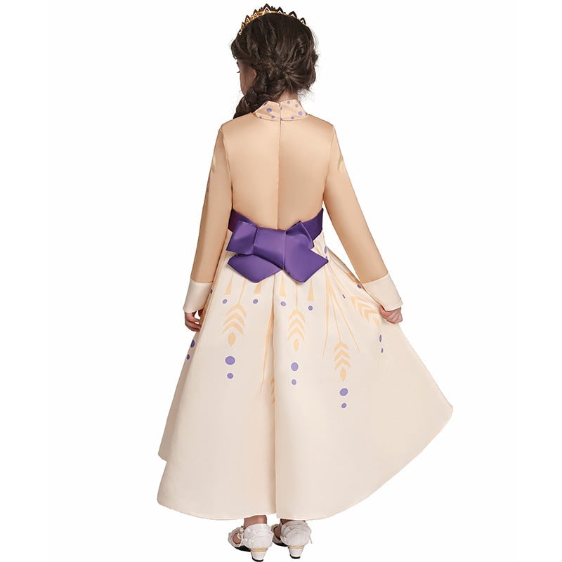 Kids' Halloween Princess Costume Dress with Long Sleeves and Bow - Image 4