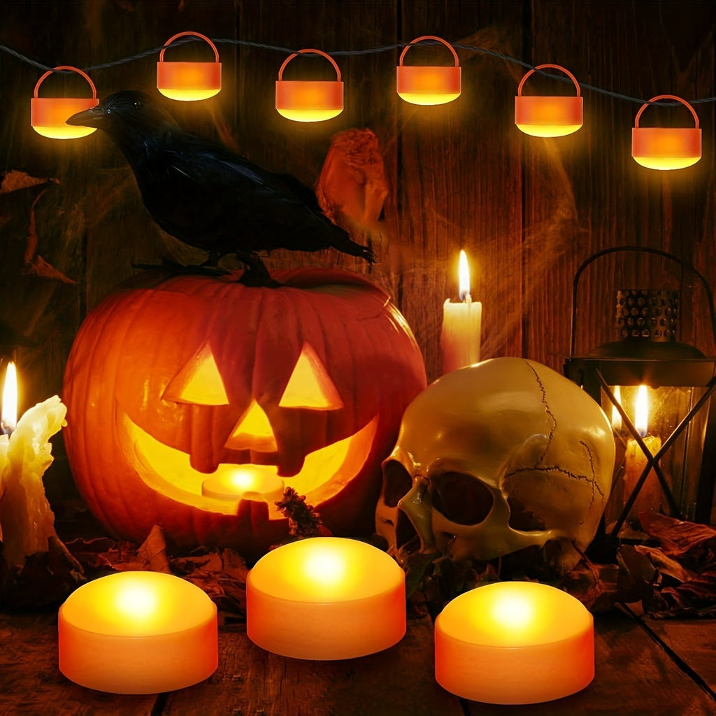 Kids' Halloween Pumpkin Lights Flameless LED Tea with Remote Control for Jack O Lantern Lighted Decor - Image 3