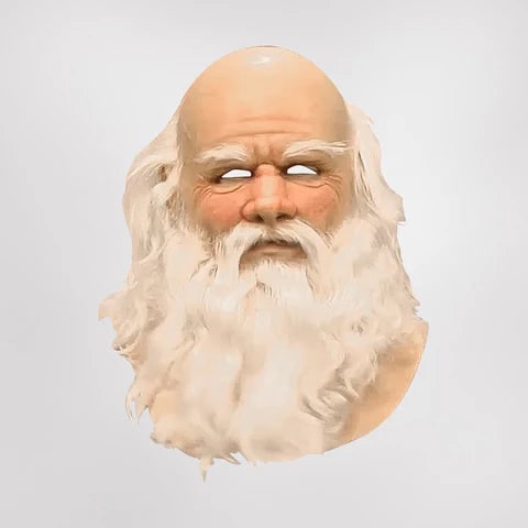 Kids' Halloween Realistic Santa Claus Costume Mask with White Beard and Lifelike Face for Holiday Party - Image 2