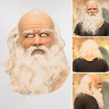 Kids' Halloween Realistic Santa Claus Costume Mask with White Beard and Lifelike Face for Holiday Party - Image 3