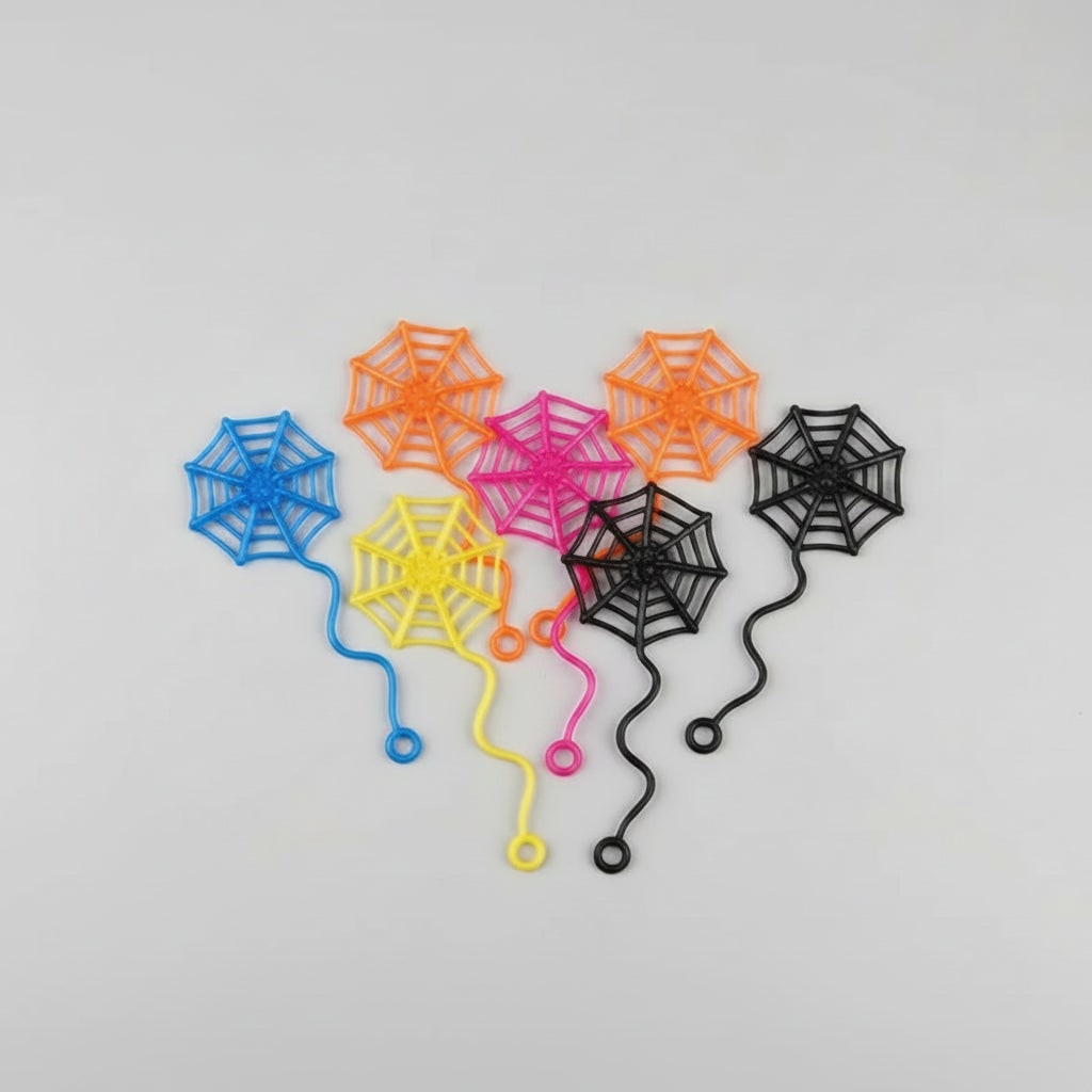 Kids' Halloween Sticky Spiderweb Toy Set Colorful Stretchy Party Decoration - Image 2