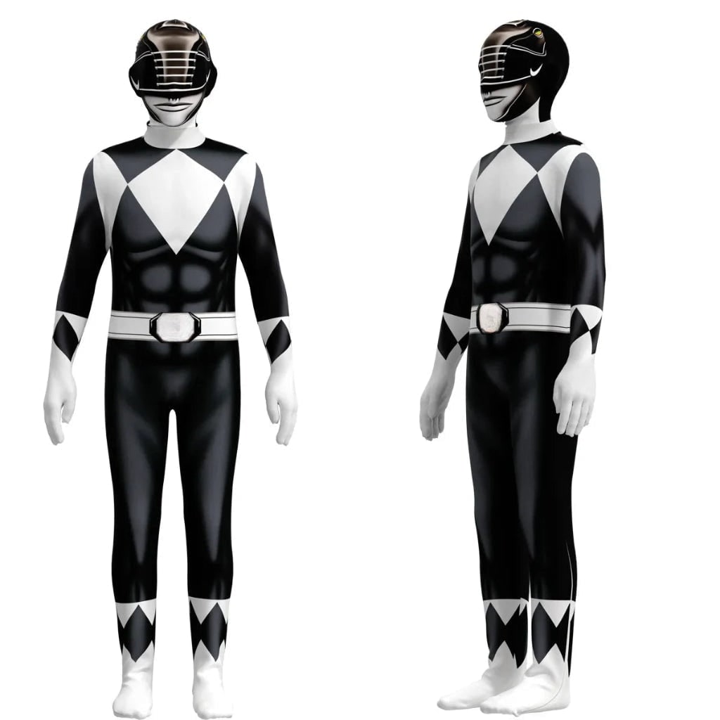Kids' Halloween Superhero Bodysuit Costume with Muscle Print and Gloves Morphsuit White - Image 2