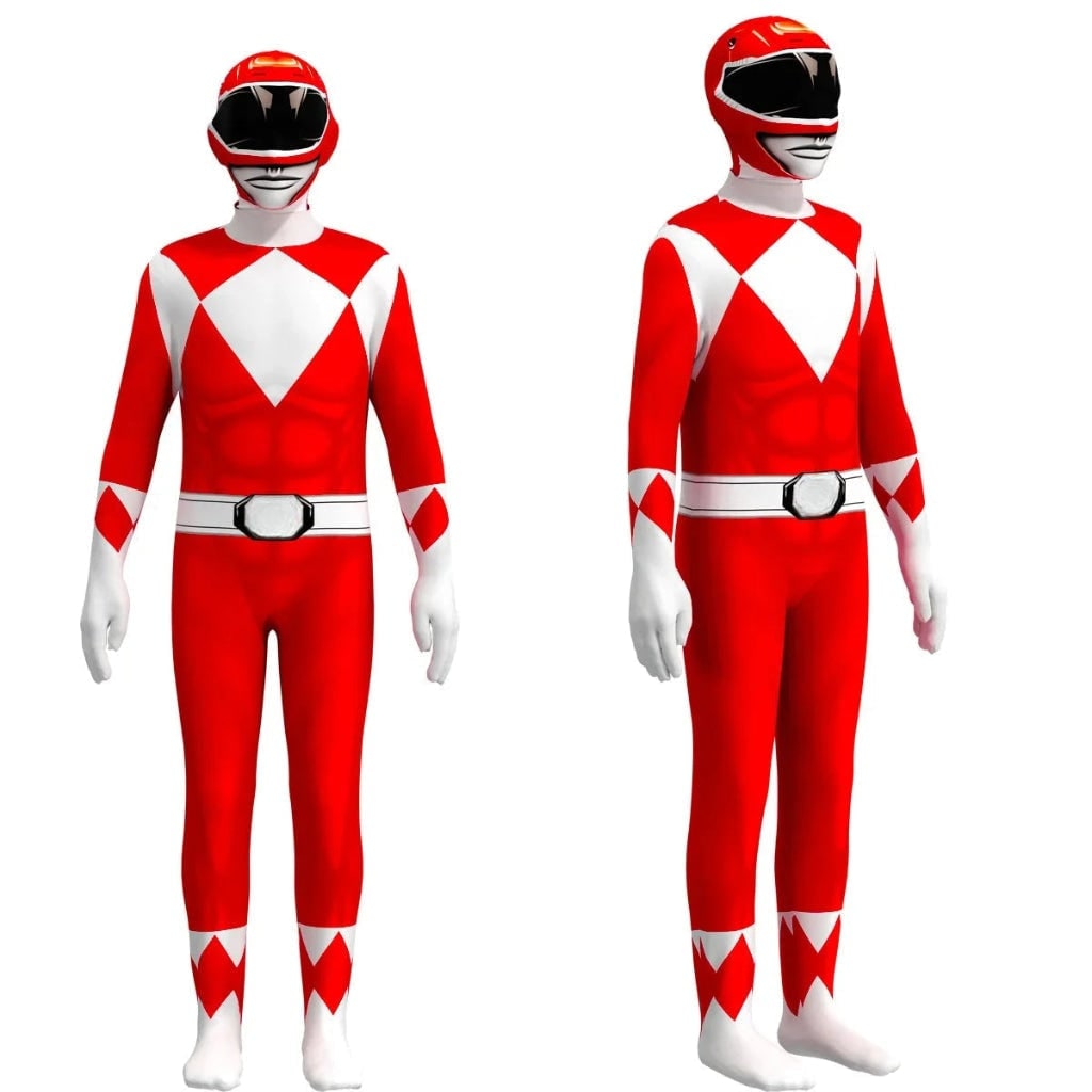 Kids' Halloween Superhero Bodysuit Costume with Muscle Print and Gloves Morphsuit White - Image 6