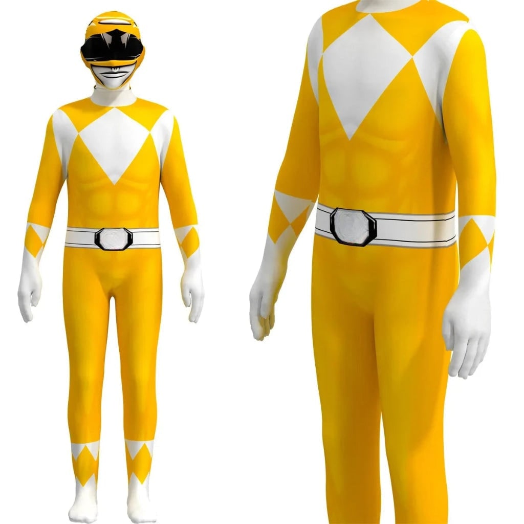 Kids' Halloween Superhero Bodysuit Costume with Muscle Print and Gloves Morphsuit White - Image 7