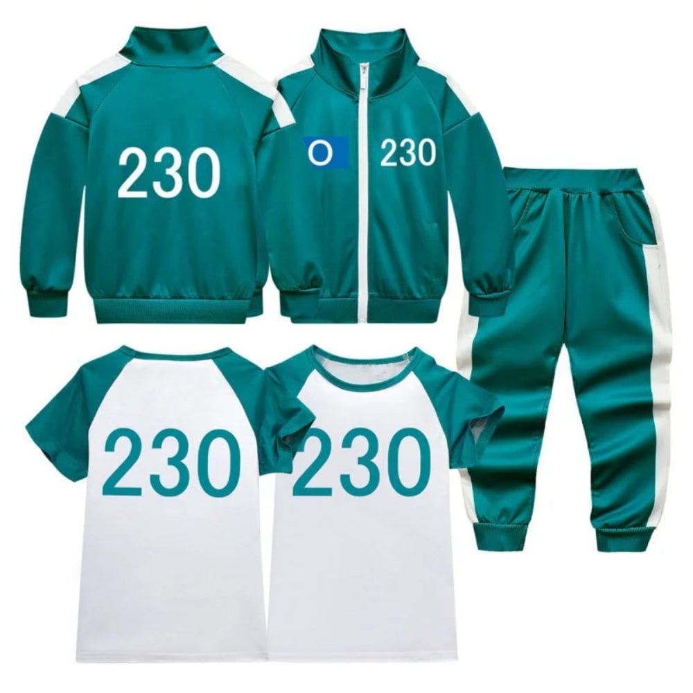 Kids' Halloween survival game Costume 067 Frontman 3-Piece Set with Player Number and Raglan Shirt - Image 10