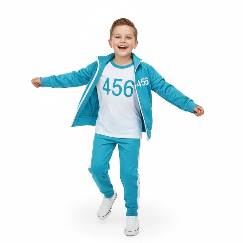 Kids' Halloween survival game Costume 067 Frontman 3-Piece Set with Printed Player Number and Raglan Shirt - Image 13