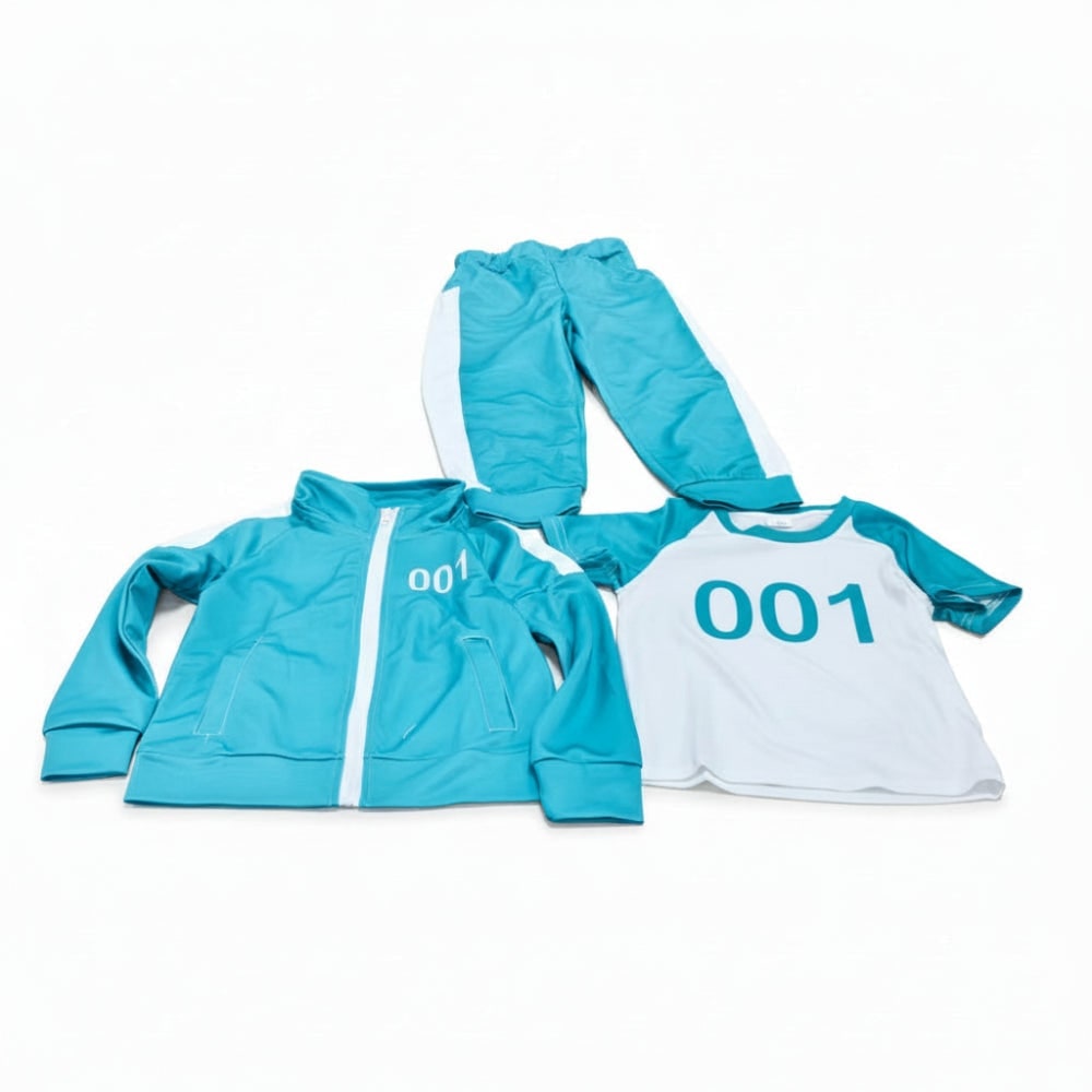 Kids' Halloween survival game Costume 067 Frontman 3-Piece Set with Printed Player Number and Raglan Shirt - Image 2