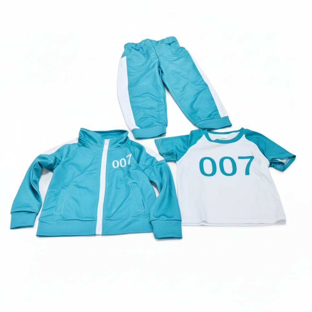 Kids' Halloween survival game Costume 067 Frontman 3-Piece Set with Printed Player Number and Raglan Shirt - Image 3