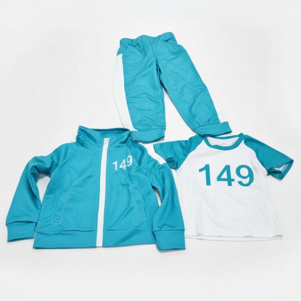 Kids' Halloween survival game Costume 067 Frontman 3-Piece Set with Printed Player Number and Raglan Shirt - Image 4